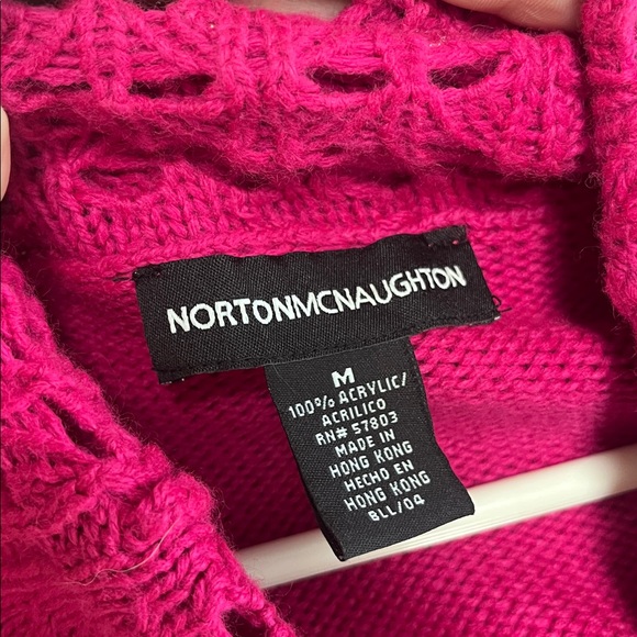 🧶Bundle 💜Norton McNaughton Vibrant Pink Knit Sweater Size M - Picture 5 of 6